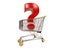 3d Shopping Cart with Red Question Sign Information Icon