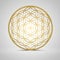 3D sign Flower Of Life gold 2