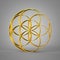 3D sign Seed of Life gold 2