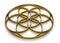 3D sign Seed of Life gold on white background 2