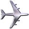 3D Silver Airplane Model