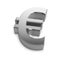 3d Silver Euro currency symbol