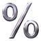 3D Silver Percentage Symbol