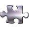 3D Silver Puzzle Piece