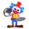 3d Silver service clown