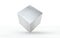 3D silver, shiny cube for graphic design