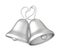 3d silver wedding bells