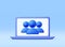 3D Simple Group User Icon in Laptop