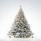 3D simple and modern Christmas tree with snow drop