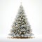 3D simple and modern Christmas tree with snow drop