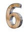 3D `six` number made of wood and metal