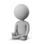 3D small man - meditation pose