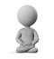 3D small man - meditation pose