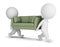 3d small people carry a sofa