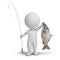 3d small people - fisherman