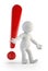 3d small people - red exclamation mark