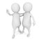 3d small person man hugging friend or partner