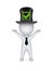 3d small person in top-hat with green tick mark.