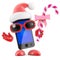 3d Smartphone Santa has candy