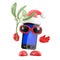 3d Smartphone Santa has mistletoe