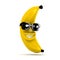 3d Smiling banana in sunglasses