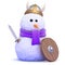3d Snowman viking warrior