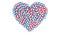 3D Social Network Like Icons pile up in heart shape - Animation, isolated