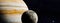 3D solar system series: Jupiter with moon infront to compare scale. Elements of this image furnished by NASA.