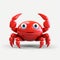 3d Solid Crab Logo: Cute, Minimalistic, High Definition Design