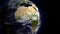 3D space view of planet Earth rotating, elements of this image furnished by Nasa