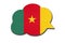 3d speech bubble with Cameroonian national flag isolated on white background. Symbol of Cameroon country