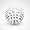 3d sphere made with black dots