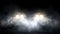 3D spooky dark headlamp lense flare spotlight, sport race auto, realistic car light flare in smoke fog modern effect