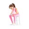 3d sporty woman sitting and resting with a bottle of water