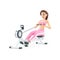 3d sporty woman training on rowing machine