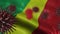 3D Spreading Coronavirus Disease on a Waving Congo republic Flag