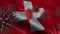 3D Spreading Coronavirus Disease on a Waving Switzerland Flag