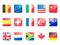 3D Square Flags Set of Most Powerful Countries in the World