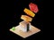 3d square tuna sushi isometric concept