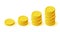 3D Stack of Gold Coins Icon Isolated.