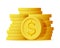 3D Stack of Gold Coins Icon Isolated.