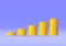 3D Stack of Gold Coins Icon Isolated.