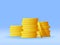 3D Stack of Gold Coins Icon Isolated.