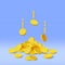 3D Stack of Gold Coins Icon Isolated.