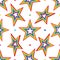 3d star rainbow symmetry seamless pattern