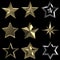 3D stars collection on black BG