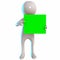 3D Stickman with green board