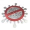 3D stop covid-19 brushed metal icon