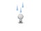 3D Stressed character with raindrops above him