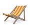 3D striped chair for relaxation. Furniture for pool.